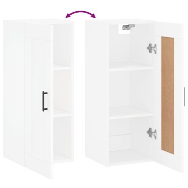 vidaXL Ντουλάπι Τοίχου Λευκό 34,5x34x90cm από Επεξεργασμένο Ξύλο 1 τεμ.