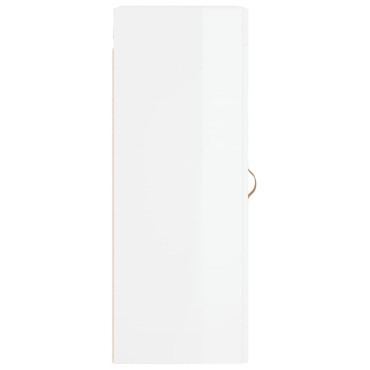 vidaXL Ντουλάπι Τοίχου Γυαλιστερό Λευκό 34,5x34x90cm Επεξ. Ξύλο 1 τεμ.