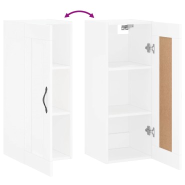 vidaXL Ντουλάπι Τοίχου Λευκό 34,5x34x90cm από Επεξεργασμένο Ξύλο 1 τεμ.