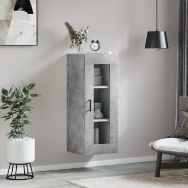 vidaXL Ντουλάπι Τοίχου Γκρι Σκυροδέματος 34,5x34x90cm 1 τεμ.