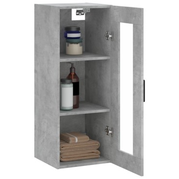 vidaXL Ντουλάπι Τοίχου Γκρι Σκυροδέματος 34,5x34x90cm 1 τεμ.