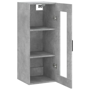 vidaXL Ντουλάπι Τοίχου Γκρι Σκυροδέματος 34,5x34x90cm 1 τεμ.