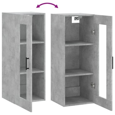 vidaXL Ντουλάπι Τοίχου Γκρι Σκυροδέματος 34,5x34x90cm 1 τεμ.