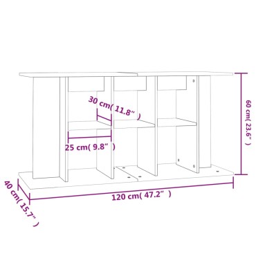 vidaXL Βάση Ενυδρείου Λευκή 120 x 40 x 60 εκ. από Επεξεργασμένο Ξύλο