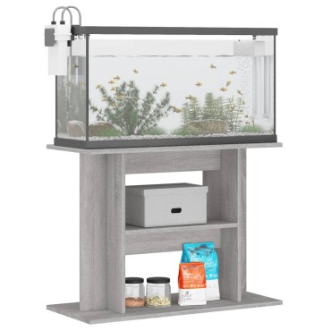 vidaXL Βάση Ενυδρείου Γκρι Sonoma 80x35x60 εκ. από Επεξεργασμένο Ξύλο