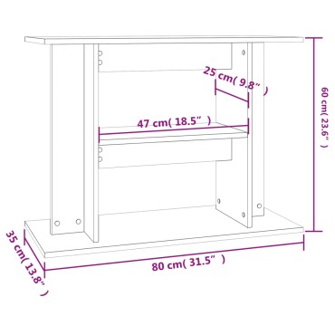 vidaXL Βάση Ενυδρείου Γκρι Σκυροδ. 80x35x60 εκ. από Επεξεργασμένο Ξύλο