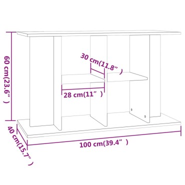 vidaXL Βάση Ενυδρείου Γυαλ. Λευκό 100x40x60 εκ. από Επεξεργασμένο Ξύλο