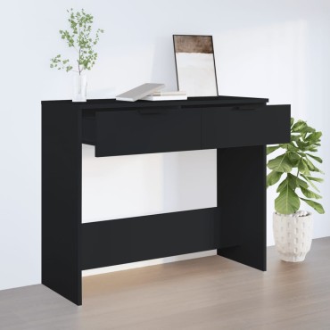 vidaXL Τραπέζι Κονσόλα Μαύρο 90x36x75cm Επεξεργασμένο Ξύλο 1 τεμ.