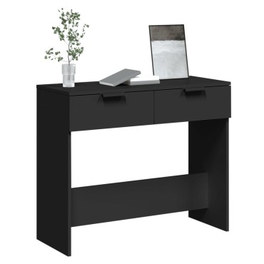 vidaXL Τραπέζι Κονσόλα Μαύρο 90x36x75cm Επεξεργασμένο Ξύλο 1 τεμ.