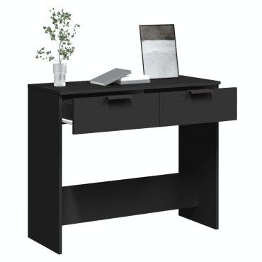 vidaXL Τραπέζι Κονσόλα Μαύρο 90x36x75cm Επεξεργασμένο Ξύλο 1 τεμ.