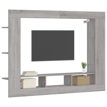 vidaXL Έπιπλο Τηλεόρασης Γκρι Sonoma 152x22x113cm Επεξεργ. Ξύλο
