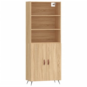vidaXL Ντουλάπι Sonoma δρυς 69,5x34x180cm από Επεξεργασμένο Ξύλο 1 τεμ.