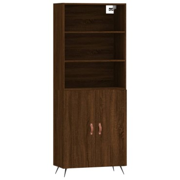 vidaXL Ντουλάπι Καφέ Δρυς 69,5x34x180cm από Επεξεργασμένο Ξύλο 1 τεμ.