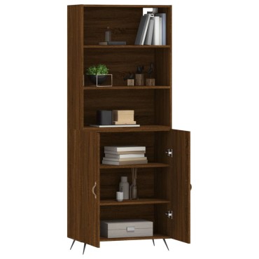 vidaXL Ντουλάπι Καφέ Δρυς 69,5x34x180cm από Επεξεργασμένο Ξύλο 1 τεμ.