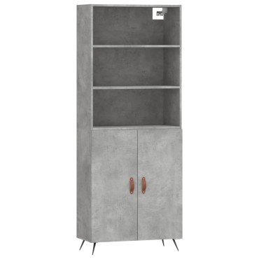 vidaXL Ντουλάπι Γκρι Σκυροδέματος 69,5x34x180cm Επεξεργασμένο Ξύλο 1 τεμ.