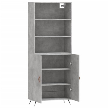 vidaXL Ντουλάπι Γκρι Σκυροδέματος 69,5x34x180cm Επεξεργασμένο Ξύλο 1 τεμ.
