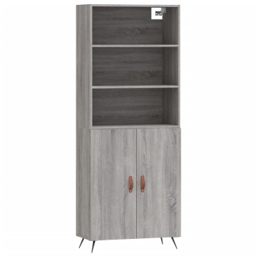 vidaXL Ντουλάπι Γκρι Sonoma 69,5x34x180cm Επεξεργασμένο Ξύλο 1 τεμ.
