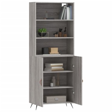 vidaXL Ντουλάπι Γκρι Sonoma 69,5x34x180cm Επεξεργασμένο Ξύλο 1 τεμ.