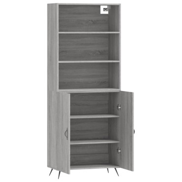 vidaXL Ντουλάπι Γκρι Sonoma 69,5x34x180cm Επεξεργασμένο Ξύλο 1 τεμ.