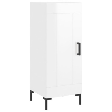 vidaXL Ντουλάπι Γυαλιστερό Λευκό 34,5x34x90cm Επεξεργασμένο Ξύλο 1 τεμ.