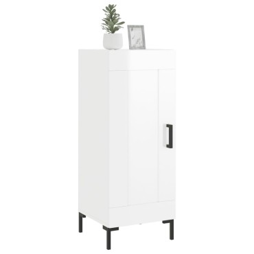 vidaXL Ντουλάπι Γυαλιστερό Λευκό 34,5x34x90cm Επεξεργασμένο Ξύλο 1 τεμ.