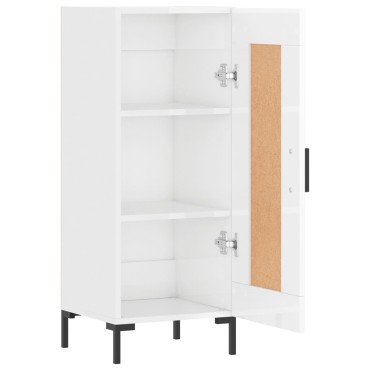 vidaXL Ντουλάπι Γυαλιστερό Λευκό 34,5x34x90cm Επεξεργασμένο Ξύλο 1 τεμ.