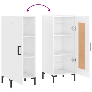 vidaXL Ντουλάπι Γυαλιστερό Λευκό 34,5x34x90cm Επεξεργασμένο Ξύλο 1 τεμ.