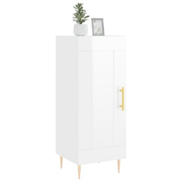 vidaXL Ντουλάπι Γυαλιστερό Λευκό 34,5x34x90cm Επεξεργασμένο Ξύλο 1 τεμ.