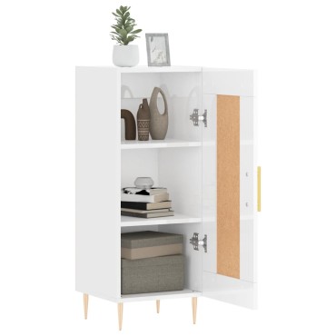 vidaXL Ντουλάπι Γυαλιστερό Λευκό 34,5x34x90cm Επεξεργασμένο Ξύλο 1 τεμ.