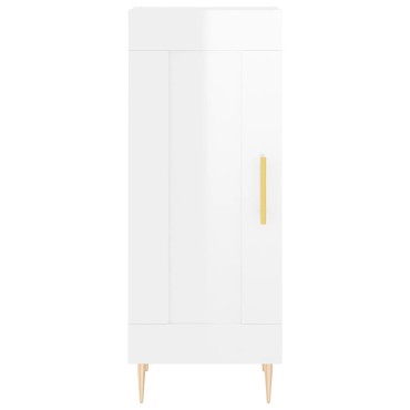 vidaXL Ντουλάπι Γυαλιστερό Λευκό 34,5x34x90cm Επεξεργασμένο Ξύλο 1 τεμ.