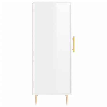vidaXL Ντουλάπι Γυαλιστερό Λευκό 34,5x34x90cm Επεξεργασμένο Ξύλο 1 τεμ.
