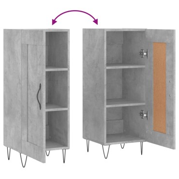 vidaXL Ντουλάπι Γκρι Σκυροδέματος 34,5x34x90cm Επεξεργασμένο Ξύλο 1 τεμ.