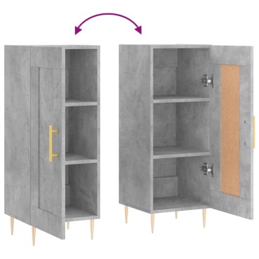 vidaXL Ντουλάπι Γκρι Σκυροδέματος 34,5x34x90cm Επεξεργασμένο Ξύλο 1 τεμ.