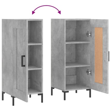 vidaXL Ντουλάπι Γκρι Σκυροδέματος 34,5x34x90cm Επεξεργασμένο Ξύλο 1 τεμ.
