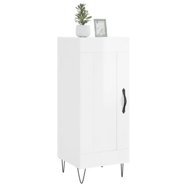 vidaXL Ντουλάπι Γυαλιστερό Λευκό 34,5x34x90cm Επεξεργασμένο Ξύλο 1 τεμ.