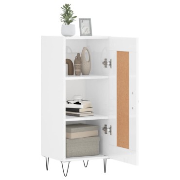 vidaXL Ντουλάπι Γυαλιστερό Λευκό 34,5x34x90cm Επεξεργασμένο Ξύλο 1 τεμ.