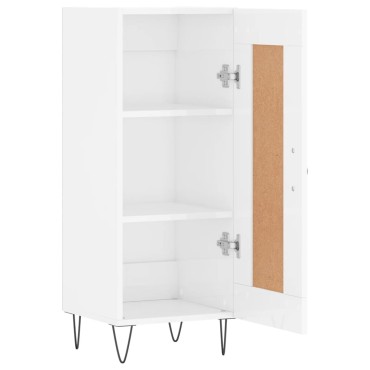 vidaXL Ντουλάπι Γυαλιστερό Λευκό 34,5x34x90cm Επεξεργασμένο Ξύλο 1 τεμ.