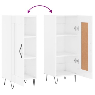 vidaXL Ντουλάπι Γυαλιστερό Λευκό 34,5x34x90cm Επεξεργασμένο Ξύλο 1 τεμ.