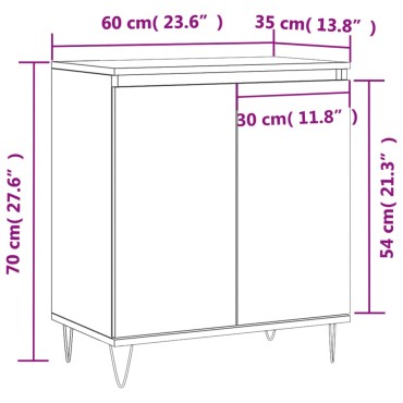 vidaXL Ντουλάπι Γκρι Sonoma 60x35x70cm από Επεξεργασμένο Ξύλο 1 τεμ.