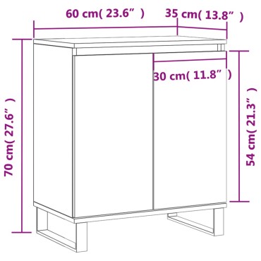 vidaXL Ντουλάπι Καπνιστή Δρυς 60x35x70cm από Επεξεργασμένο Ξύλο 1 τεμ.