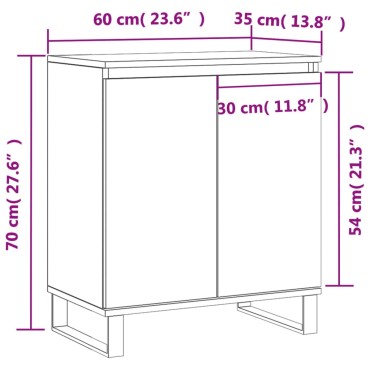 vidaXL Ντουλάπι Γκρι Sonoma 60x35x70cm από Επεξεργασμένο Ξύλο 1 τεμ.