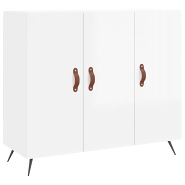 vidaXL Ντουλάπι Γυαλιστερό Λευκό 90x34 x80cm Επεξεργασμένο Ξύλο 1 τεμ.