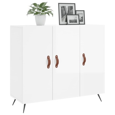 vidaXL Ντουλάπι Γυαλιστερό Λευκό 90x34 x80cm Επεξεργασμένο Ξύλο 1 τεμ.