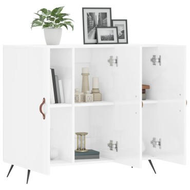 vidaXL Ντουλάπι Γυαλιστερό Λευκό 90x34 x80cm Επεξεργασμένο Ξύλο 1 τεμ.