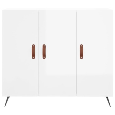 vidaXL Ντουλάπι Γυαλιστερό Λευκό 90x34 x80cm Επεξεργασμένο Ξύλο 1 τεμ.