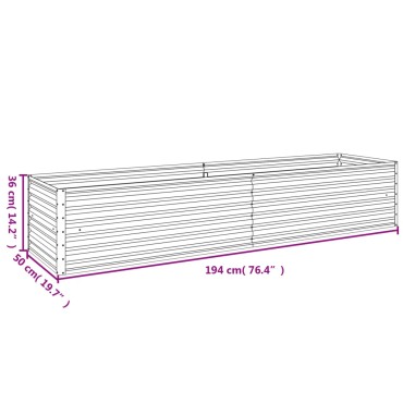 vidaXL Ζαρντινιέρα 194 x 50 x 36 εκ. από Ατσάλι Σκληρυθέν στον Αέρα