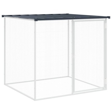 vidaXL Κοτέτσι - Κλουβί με Στέγη Ανθρακί 403x98x90 εκ. Γαλβαν. Ατσάλι