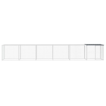 vidaXL Κοτέτσι - Κλουβί με Στέγη Ανθρακί 603x98x90 εκ. Γαλβαν. Ατσάλι