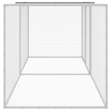 vidaXL Κοτέτσι - Κλουβί με Στέγη Αν. Γκρι 203x98x90 εκ. Γαλβαν. Ατσάλι