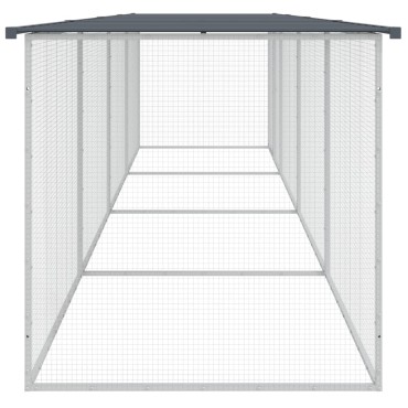vidaXL Κοτέτσι - Κλουβί με Στέγη Ανθρακί 403x98x90 εκ. Γαλβαν. Ατσάλι